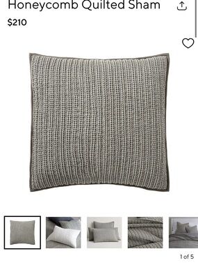 Pottery Barn Honeycomb Quilted Sham Set of 3